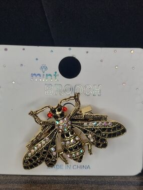 Black Gold-Tone Bee Brooch # 1